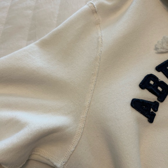 Abercrombie and Fitch Co. Muscle Hoodie White Distressed Size L - Picture 9 of 16